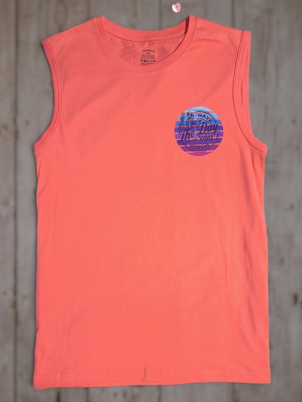 💫Custom Skeleton "Have The Day You Deserve" Graphic Tank Top M